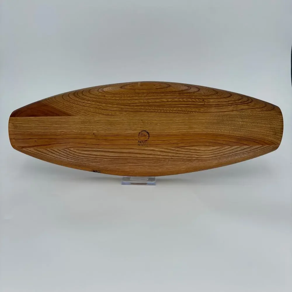 Vintage Fred Press Sere Wood Serving Tray MCM Ceramic Inlay Appetizer Platter